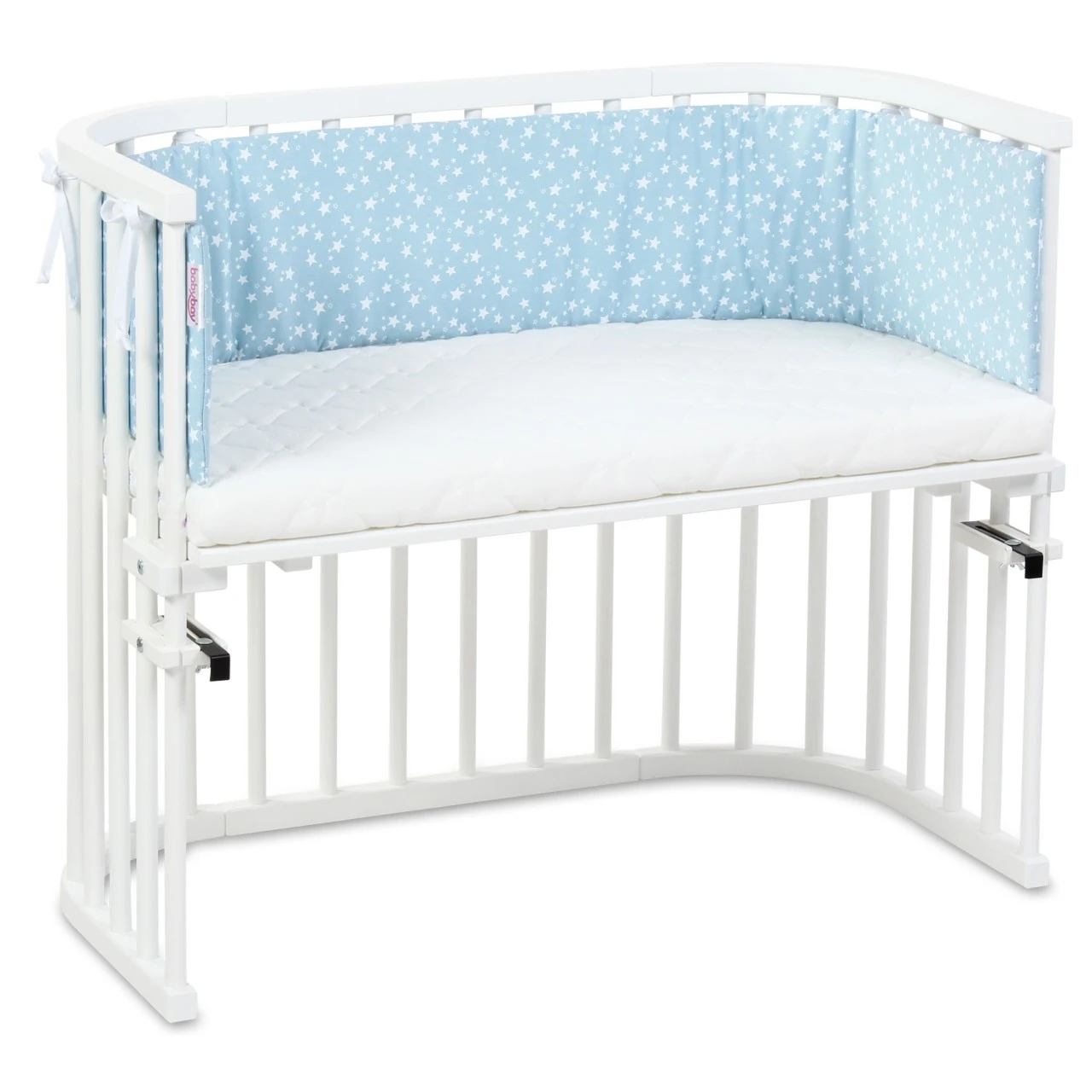 Babybay Nestchen Piqué Passend Für Modell Original, Azurblau Sterne Weiß 7 Babybay Nestchen Piqué Passend Für Modell Original, Azurblau Sterne Weiß – Bild 5