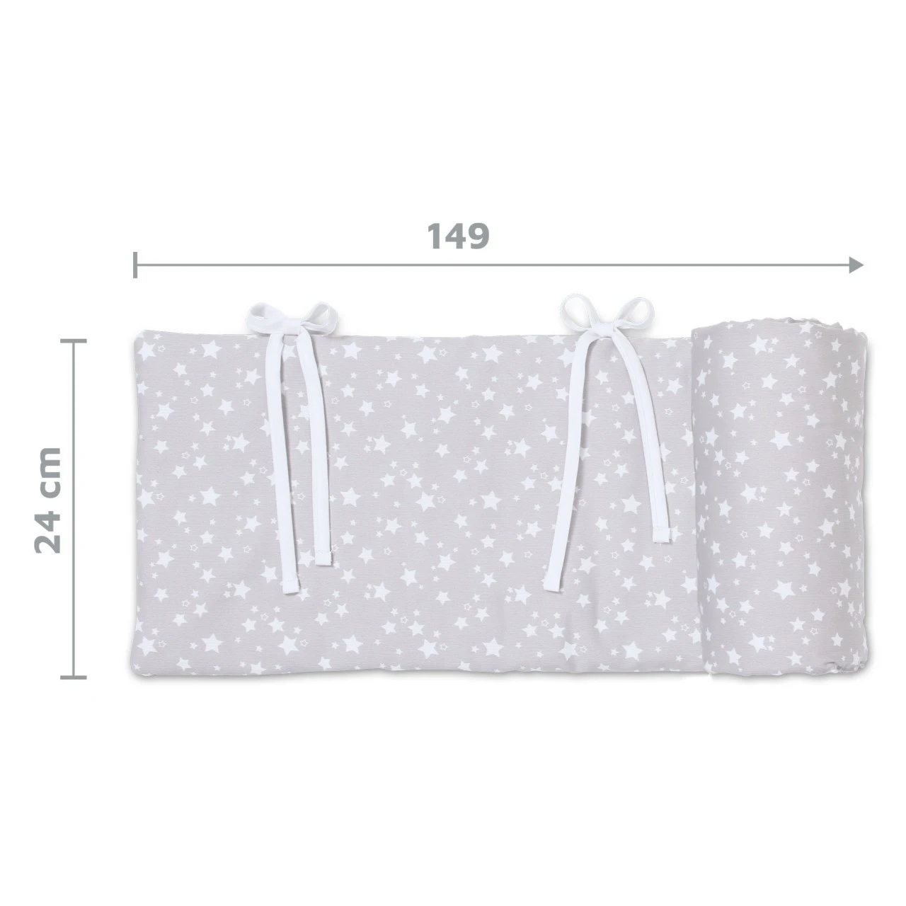 Babybay Nestchen Piqué Passend Für Modell Original, Perlgrau Sterne Weiß 8 Babybay Nestchen Piqué Passend Für Modell Original, Perlgrau Sterne Weiß – Bild 6