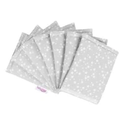 Babybay Nestchen Ultrafresh Piqué Passend Für Modell Maxi, Boxspring, Comfort, Midi Und Comfort Plus, Perlgrau Sterne Weiß