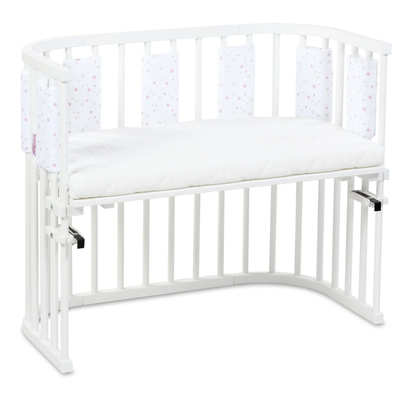 Babybay Nestchen Ultrafresh Piqué Passend Für Modell Maxi, Boxspring, Comfort, Midi Und Comfort Plus, Weiß Sternemix Sand/beere 7 Babybay Nestchen Ultrafresh Piqué Passend Für Modell Maxi, Boxspring, Comfort, Midi Und Comfort Plus, Weiß Sternemix Sand/beere – Bild 5
