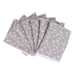 Babybay Nestchen Ultrafresh Piqué Passend Für Modell Maxi, Boxspring, Comfort, Midi Und Comfort Plus, Taupe Sterne Weiß