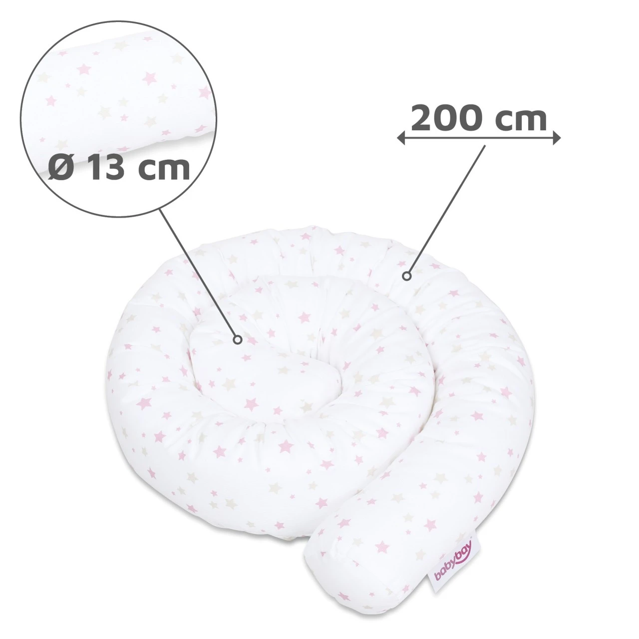 Babybay Nestchenschlange Piqué Passend Für Kinderbetten, Weiß Sternemix Sand/beere 5 Babybay Nestchenschlange Piqué Passend Für Kinderbetten, Weiß Sternemix Sand/beere – Bild 3