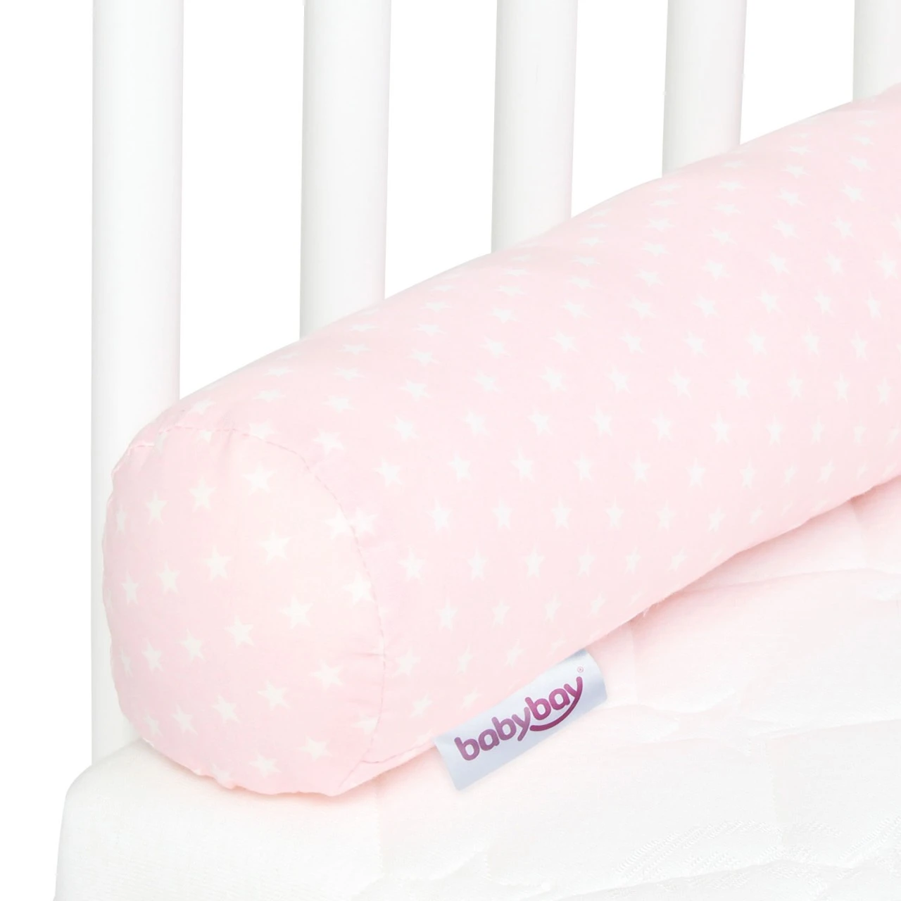 Babybay Nestchenschlange Organic Cotton Passend Für Alle Modelle, Rose Sterne Weiß 6 Babybay Nestchenschlange Organic Cotton Passend Für Alle Modelle, Rose Sterne Weiß – Bild 4