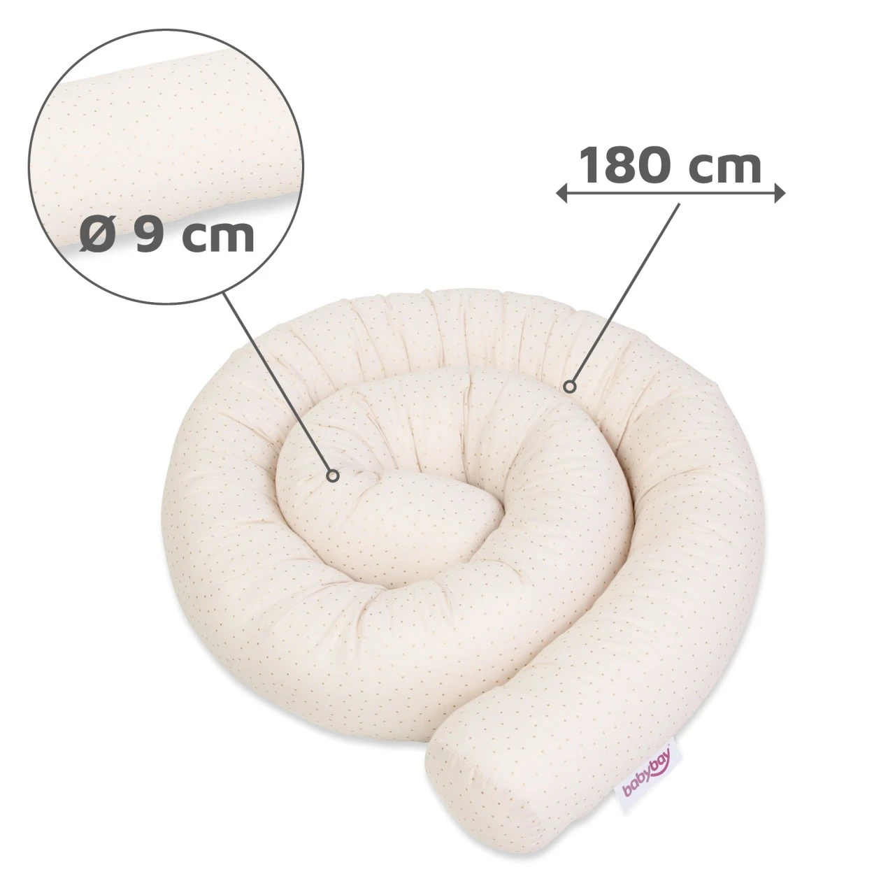 Babybay Nestchenschlange Organic Cotton Royal Passend Für Alle Modelle, Beige Glitzerpunkte Gold 5 Babybay Nestchenschlange Organic Cotton Royal Passend Für Alle Modelle, Beige Glitzerpunkte Gold – Bild 3