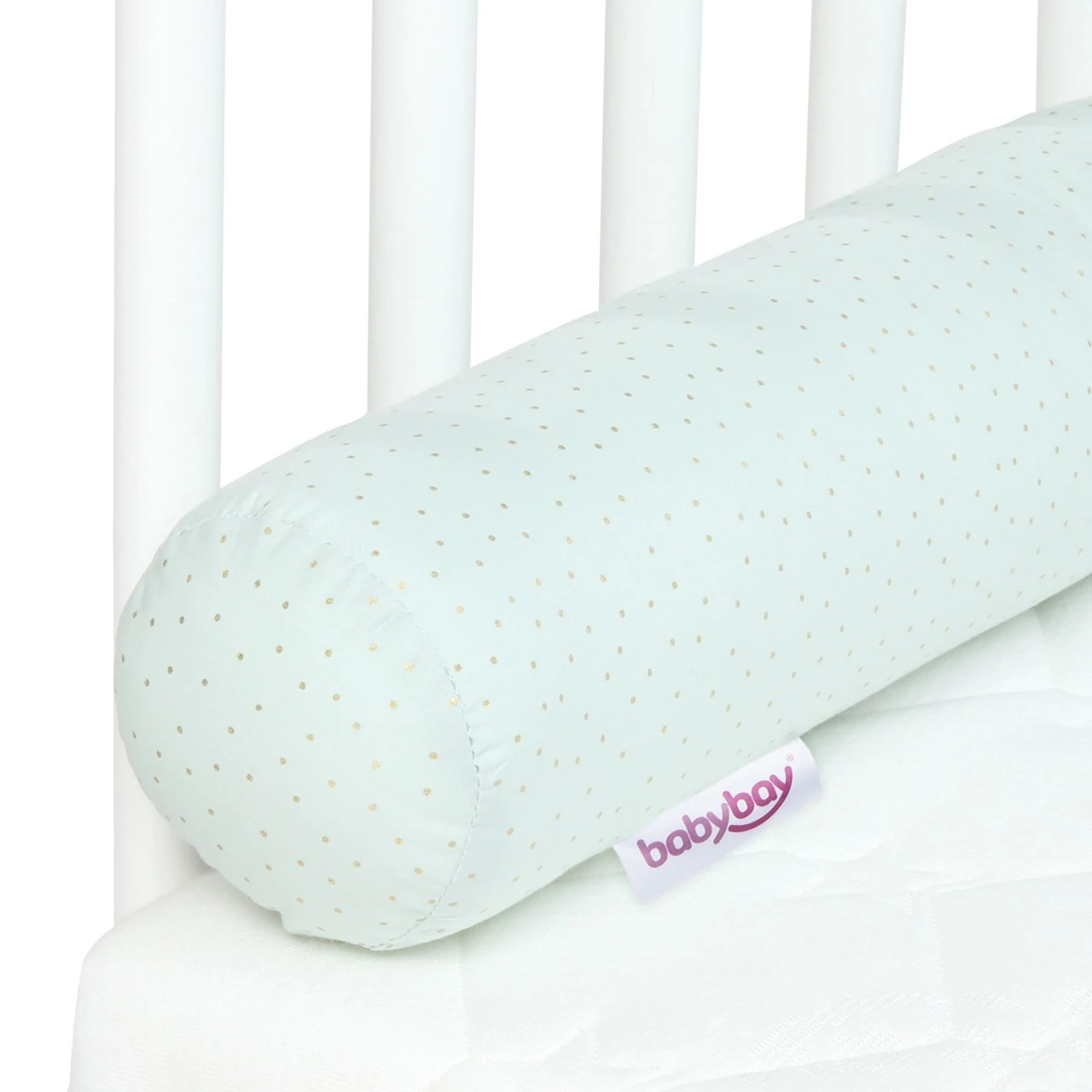 Babybay Nestchenschlange Organic Cotton Royal Passend Für Alle Modelle, Mint Glitzerpunkte Gold 6 Babybay Nestchenschlange Organic Cotton Royal Passend Für Alle Modelle, Mint Glitzerpunkte Gold – Bild 4