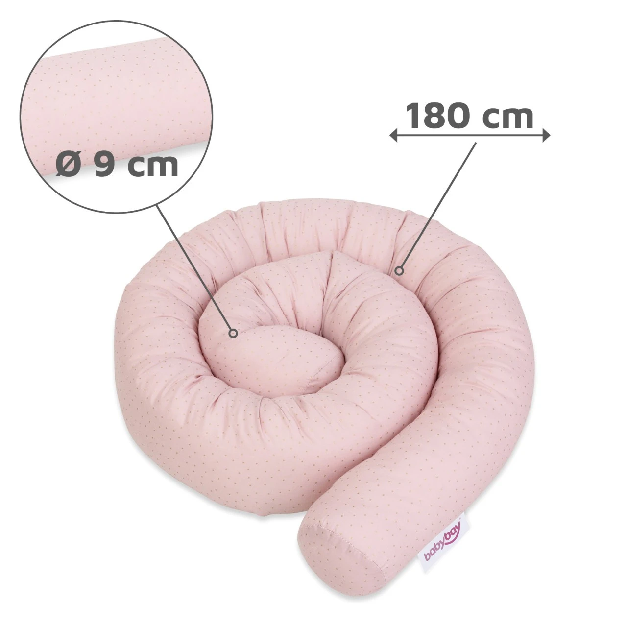 Babybay Nestchenschlange Organic Cotton Royal Passend Für Alle Modelle, Rosé Glitzerpunkte Gold 5 Babybay Nestchenschlange Organic Cotton Royal Passend Für Alle Modelle, Rosé Glitzerpunkte Gold – Bild 3