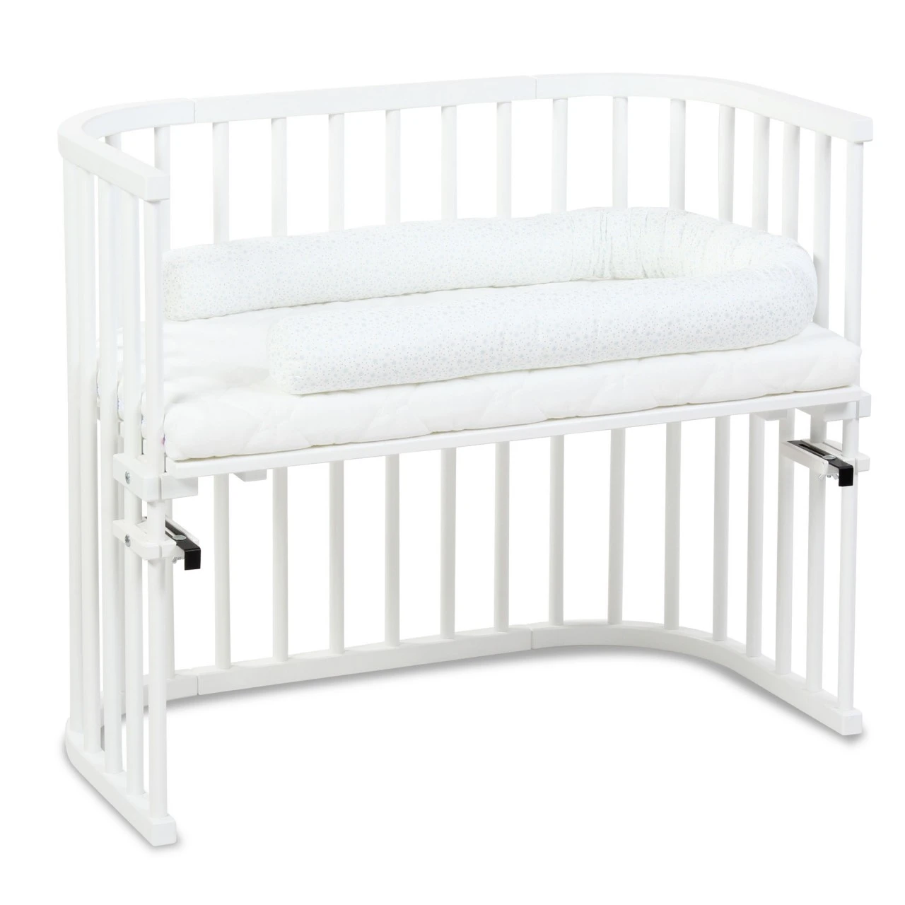 Babybay Nestchenschlange Organic Cotton Passend Für Alle Modelle, Weiß Glitzersterne Diamantblau 4 Babybay Nestchenschlange Organic Cotton Passend Für Alle Modelle, Weiß Glitzersterne Diamantblau – Bild 2