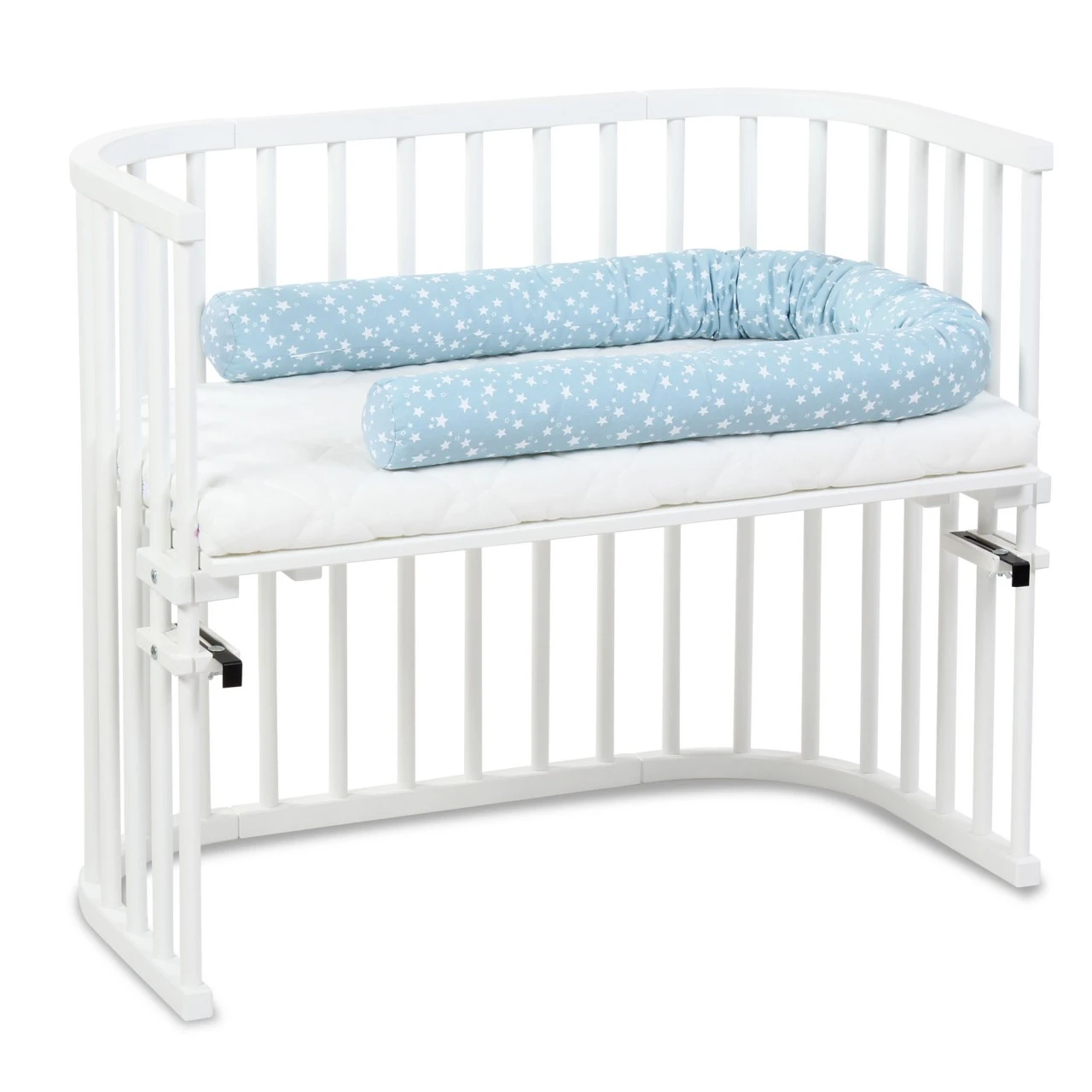 Babybay Nestchenschlange Piqué Passend Für Alle Modelle, Azurblau Sterne Weiß 4 Babybay Nestchenschlange Piqué Passend Für Alle Modelle, Azurblau Sterne Weiß – Bild 2