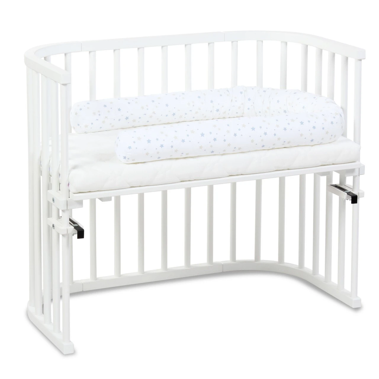 Babybay Nestchenschlange Piqué Passend Für Alle Modelle, Weiß Sternemix Sand/azurblau 4 Babybay Nestchenschlange Piqué Passend Für Alle Modelle, Weiß Sternemix Sand/azurblau – Bild 2