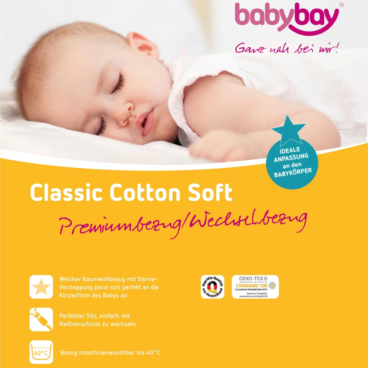 Babybay Premium Wechselbezug Classic Cotton Soft Passend Für Modell Boxspring XXL 4 Babybay Premium Wechselbezug Classic Cotton Soft Passend Für Modell Boxspring XXL – Bild 2