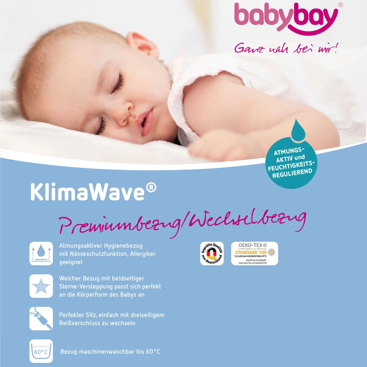 Babybay Premium Wechselbezug KlimaWave® Passend Für Modell Midi Und Mini 4 Babybay Premium Wechselbezug KlimaWave® Passend Für Modell Midi Und Mini – Bild 2