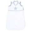 Babybay Schlafsack Organic Cotton, Weiß Applikation Stern Azurblau Sterne Weiß