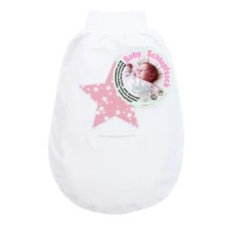 Babybay Schlupfsack Organic Cotton Mit Gurtschlitz, Weiß Applikation Stern Beere Sterne Weiß